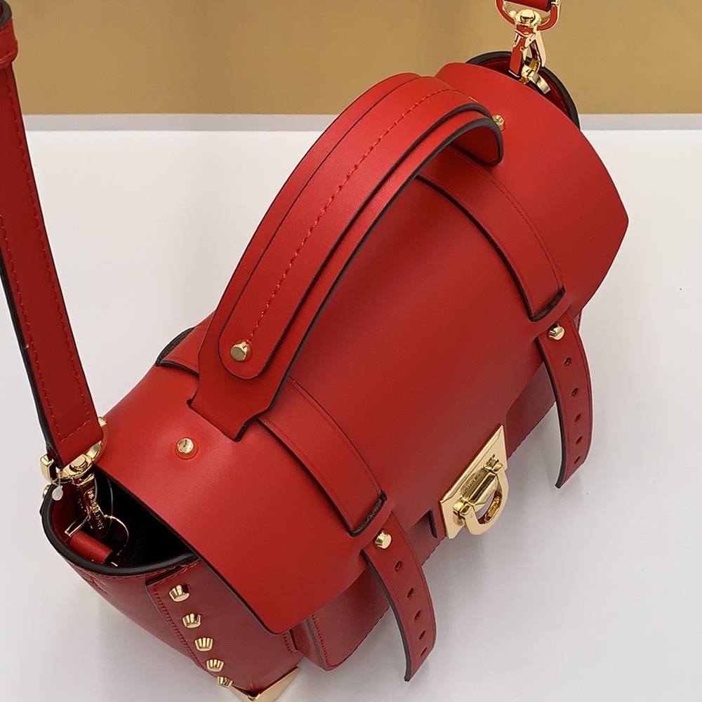 MICHAEL KORS MANHATTAN MEDIUM TOP HANDLE SCHOOL SATCHEL CROSSBODY BAG Flame - Picture 7 of 16
